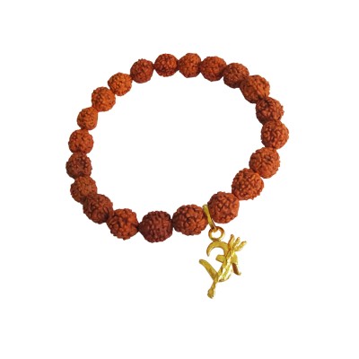 Om Trishul Charm Rudraksha Bracelet For Men